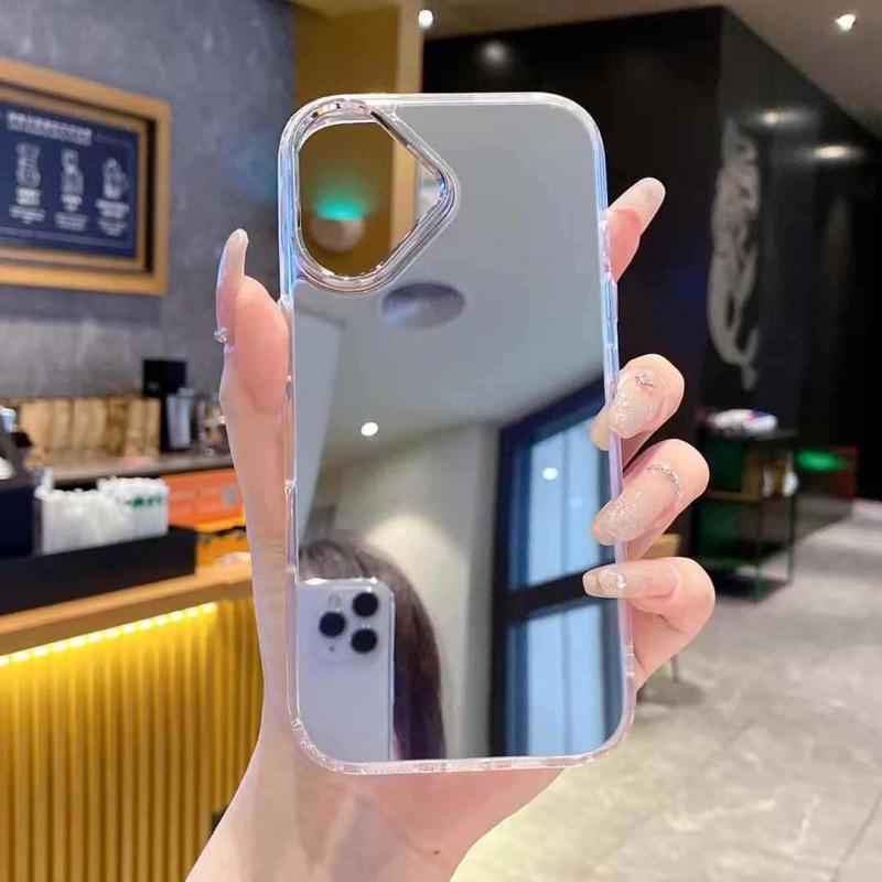 Акриловый зеркальный чехол для макияжа и телефона 17AIR для Apple 17promax, с гальванизированной зеркальной рамкой и защитой для 14pro.