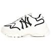 New MLB Big Ball Chunky Sneakers Unisex Low Top White/Black 3ASHCLS2N-50BKS