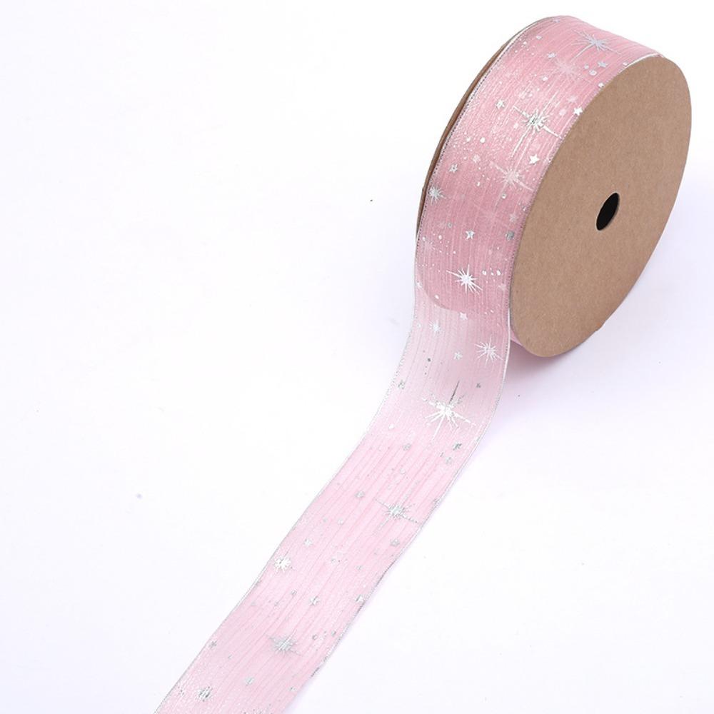25mm Width Starry Sky Ribbon Organza Wedding Party Ribbon Gift Bouquet Wrap Ribbon  Cake Decoration
