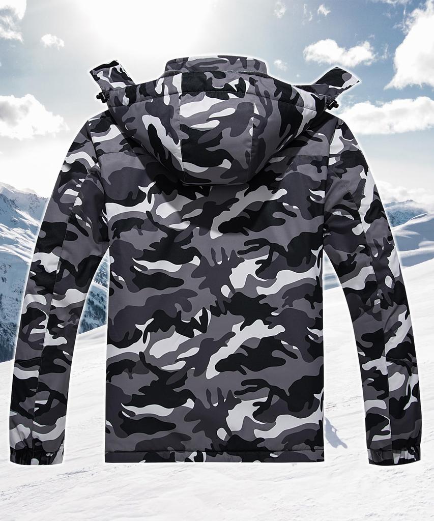 TACVASEN Anorak Winter Motorcycle Cold Weather Black Size L Men's Jacket, Coat, Fishing, Warm, Fleece-Lined, Protection, Hooded, Camouflage,