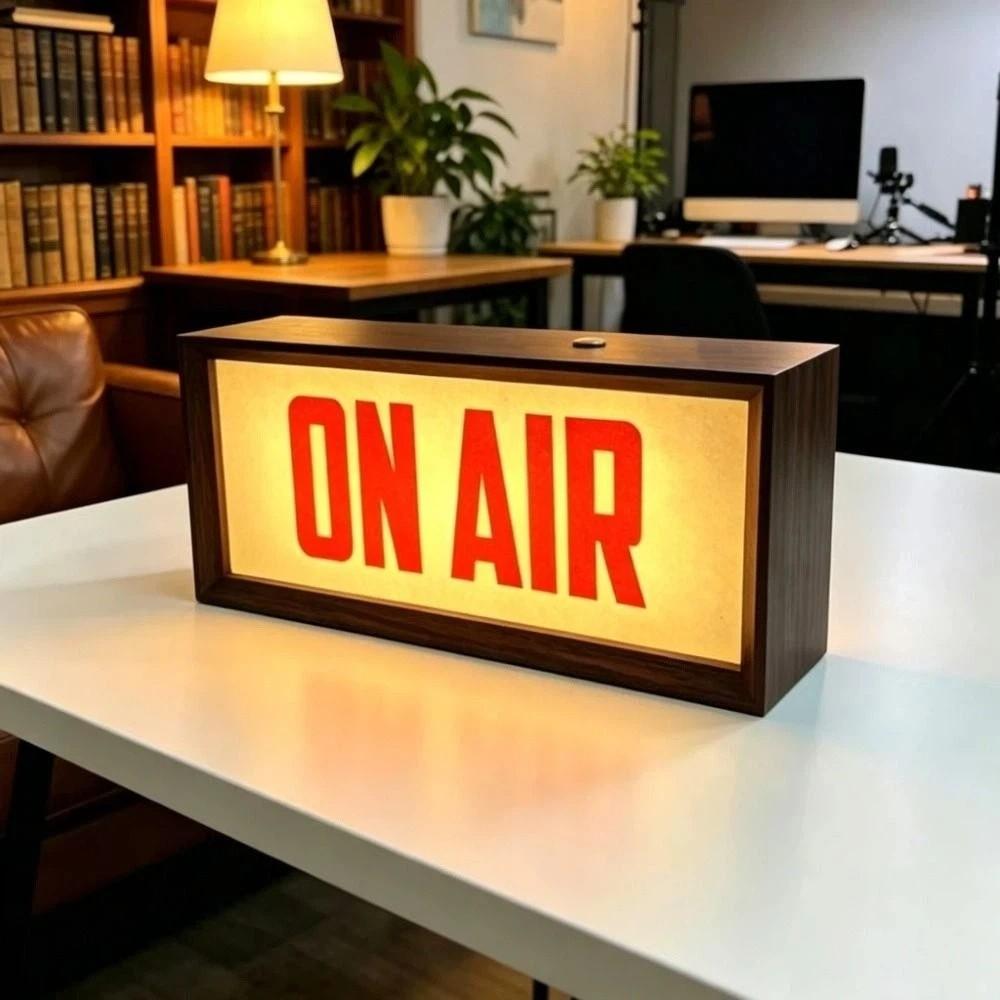 Desk Mount ON AIR Sign Broadcast Broadcast On Air Box Light Wall Desk Decor