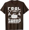 Real Men Sweep Curling Graphic Tee Cotton Short Sleeve Casual TShirt Gift for Men