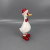 Exquisite Xmas Tabletop Ornament Durable Resin Animal Statue Christmas Duck Figurine  Office Desk
