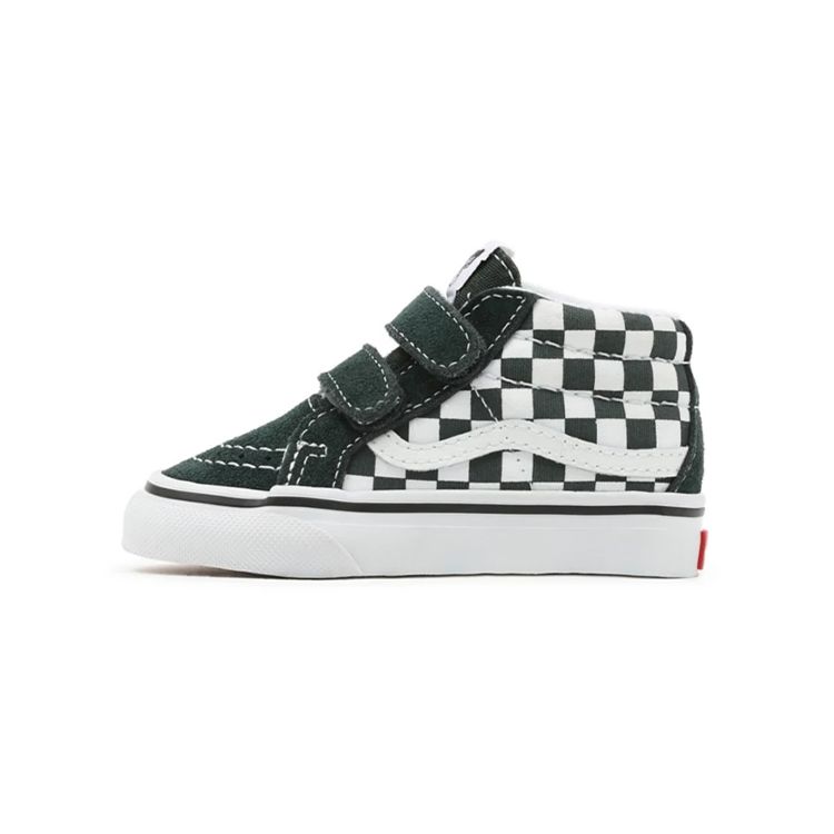 Vans Toddler Checkerboard Sk8-Mid Reissue Velcro Comfortable Casual Durable Lightweight Mid-Top Walking Shoes Baby Shoes Green White VN0A5DXD8CA