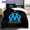 Olympique de Marseille Pattern Bedding Home Decoration Birthday & Festival Gift (1 * duvet cover + 2 * pillowcase, without core)