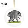 Durable Bag Decoration Cute Acrylic Raccoon Pendant, 2D Flat Forest Animal Charm, Double Keychain Sided Hanging Accessory, Gifts for Lovers,