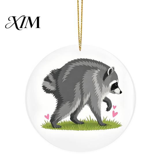 Durable Bag Decoration Cute Acrylic Raccoon Pendant, 2D Flat Forest Animal Charm, Double Keychain Sided Hanging Accessory, Gifts for Lovers,