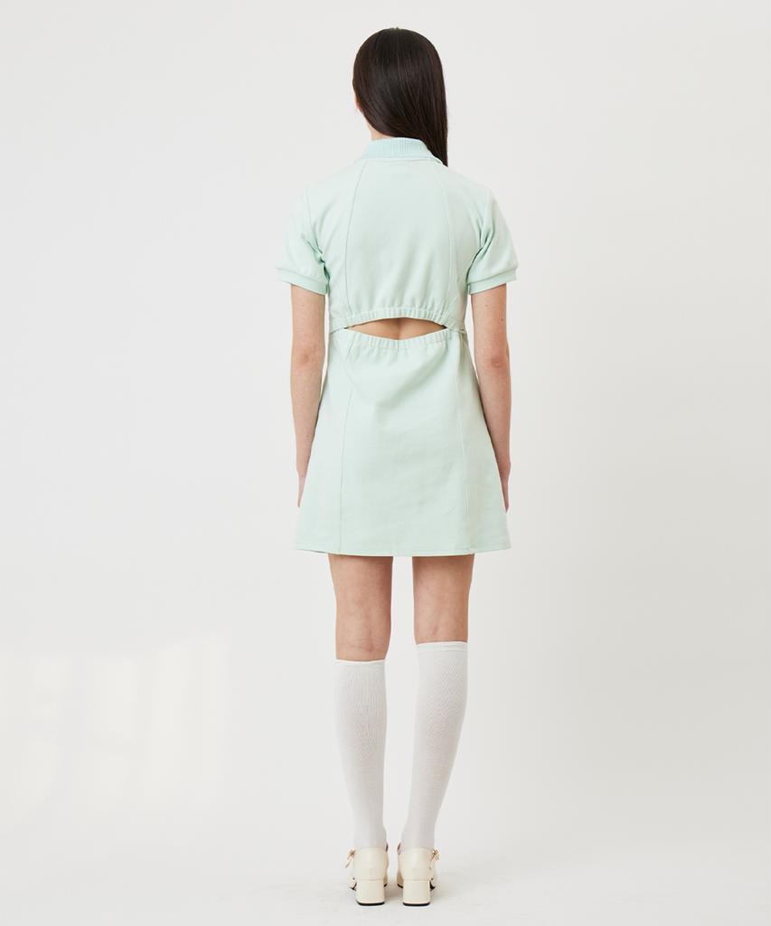 A Ben Mint Short Sleeve Collared Dress