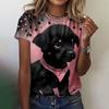 Funny Dog Pattern T-Shirt For Women Cute Animal 3d Printed T Shirts Summer Fashion Oversized Tees Short Sleeves Round Neck Tops