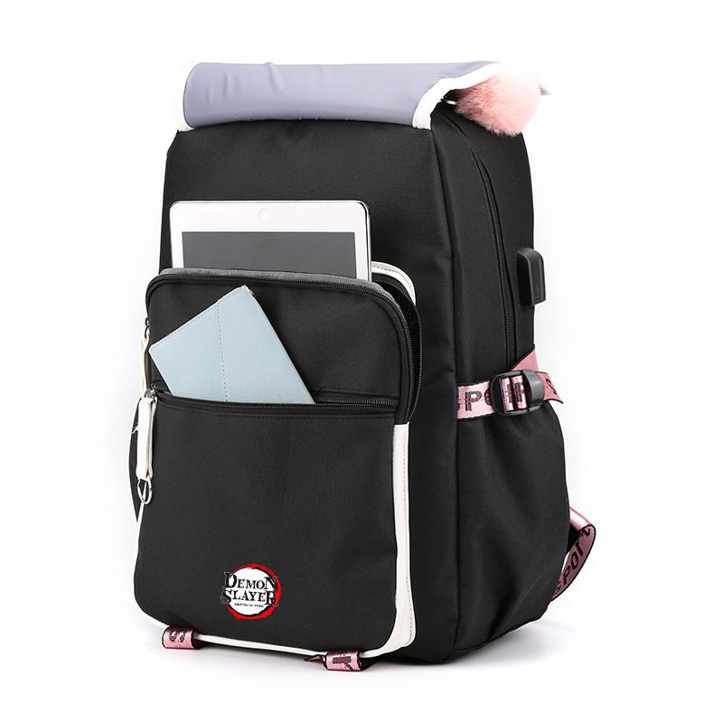 Рюкзак в стиле аниме «Убийца демонов» Nezuko Kawaii, школьная сумка с героями мультфильмов для взрослых, большая вместимость, манга для путешествий, ежедневные сумки для книг для девочек