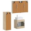 Bathroom Furniture Set 4 pcs Sonoma Oak Engineered Wood and Glass