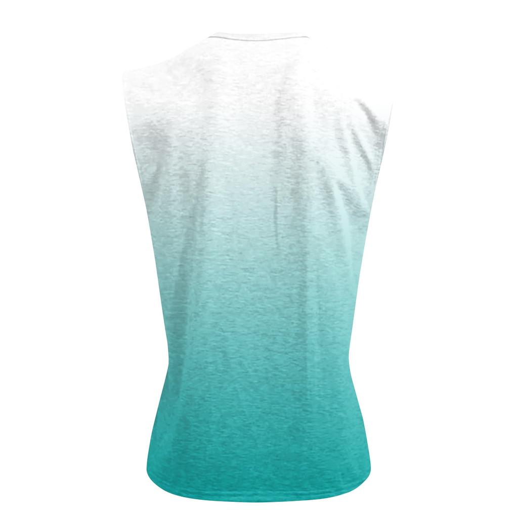 Мужская состаренная рубашка без рукавов с градиентным принтом