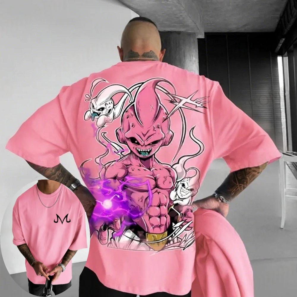 Летняя мужская футболка Dragon Ball Аниме Японии Маджин Буу Осень Внутренняя одежда для сочетания Мальчики Дети Родитель-ребенок Базовая трендовая С короткими рукавами