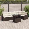 VidaXL 7-Piece Garden Sofa Set with Brown Cushions Poly Rattan 3349014