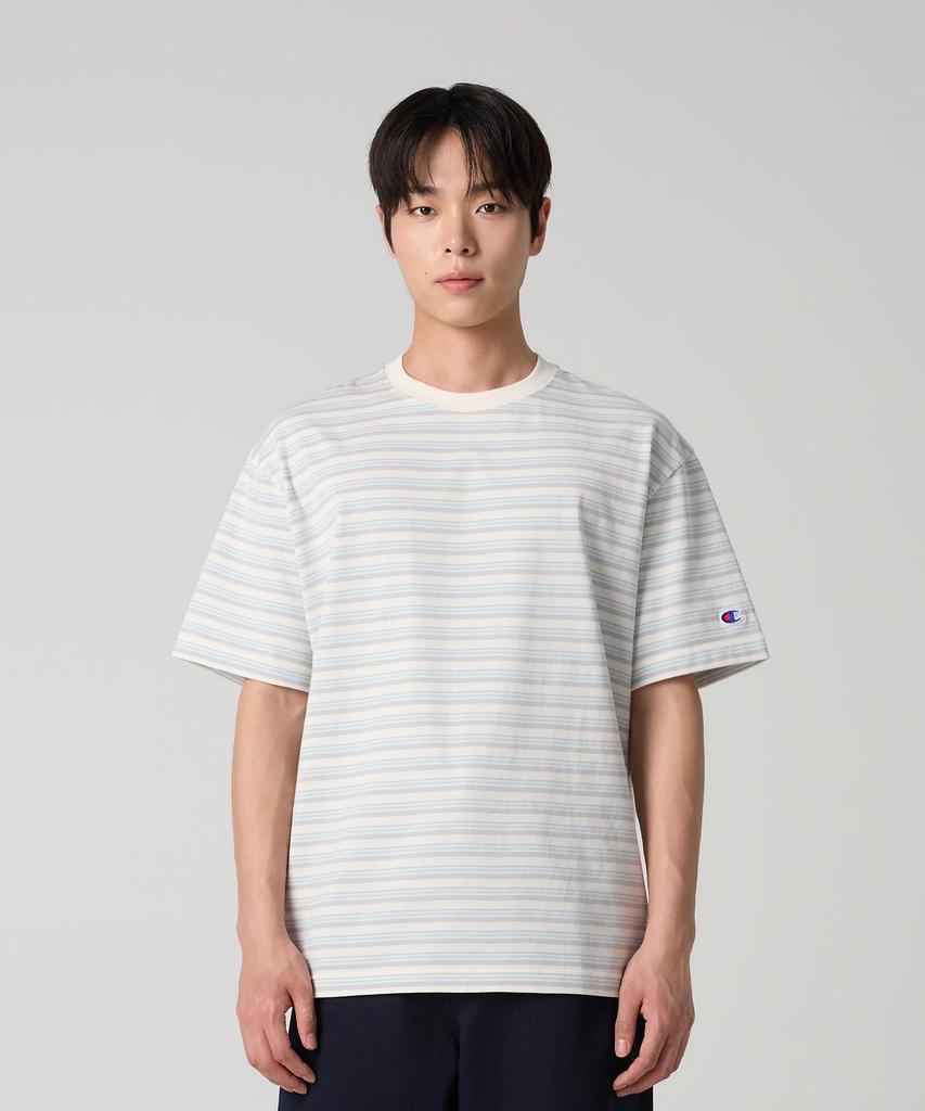 CHAMPION Striped T-Shirt Ecru