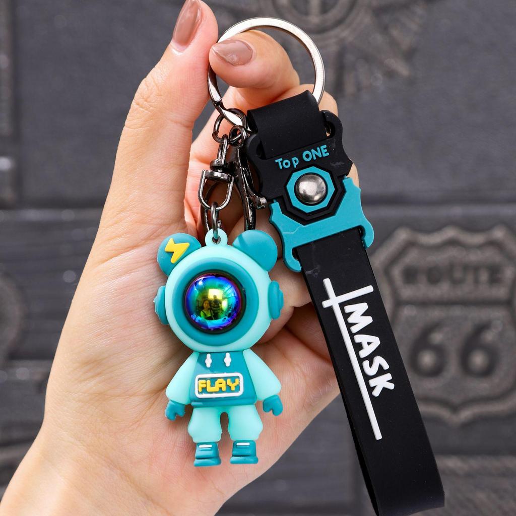 Cartoon Couple Doll Lightning Bear Keychain: Cute Pendant for Car, Bag, or Gift