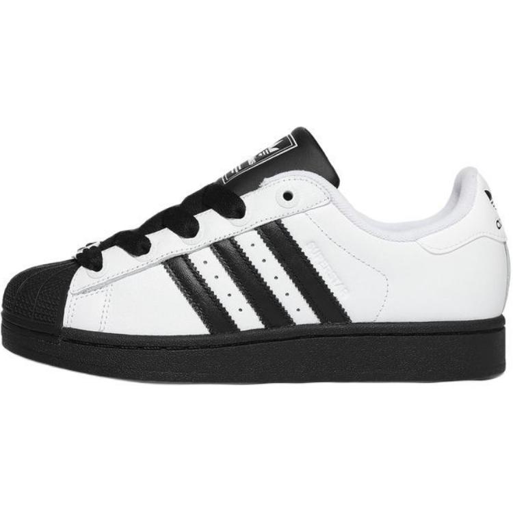 adidas Originals Superstar 2 Мягкие и удобные Низкие Детские Скейтбордические Кроссовки Белые Черные JI0210