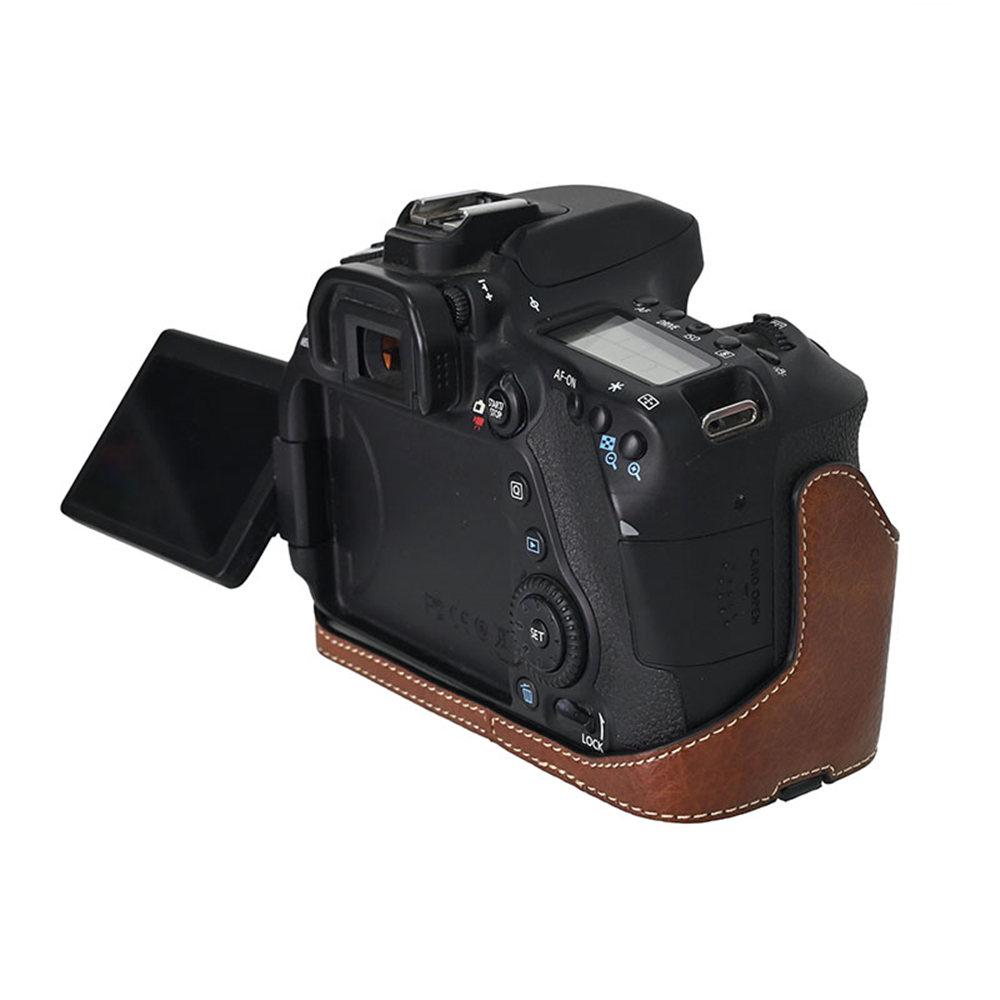Получехол из ПУ кожи для камеры Canon EOS 60D 70D 80D 90D, с открывающимся дном, магнитной крышкой и плечевым ремнем
