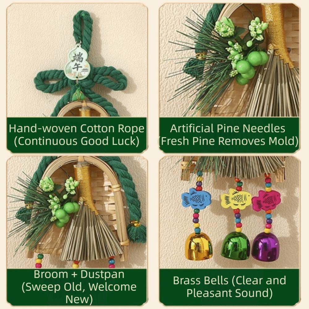 Decorative Gourd Chinese Zongzi Festival Pendant Chinese Style Woven Hanging Decoration Handmade Simulated Green Pine