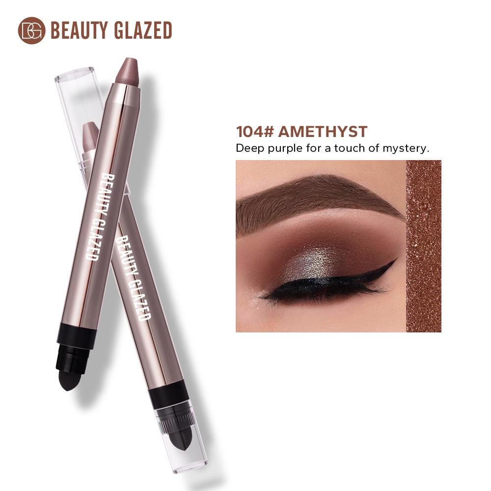 Shimmer Eyeshadow Stick, Long-Lasting Waterproof Pearlescent Eye Shadow, Silky Purple, Daily & Party Makeup