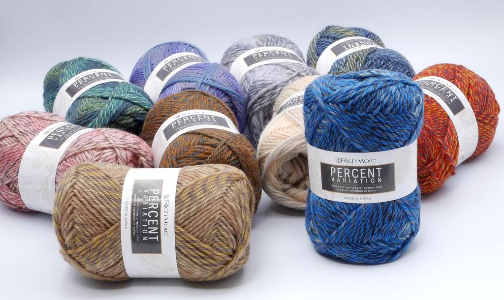 Richmore Hand Knitting Yarn Percent Variation Medium Thick 301 Multicolor 40g 120m 10 Ball Set 3284 Set COL. Approx.