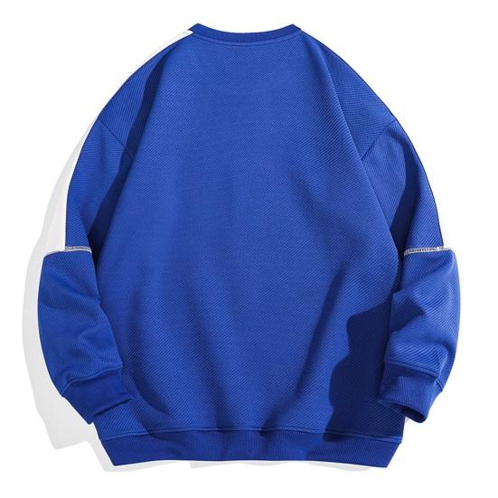 Мужская толстовка осень-зима с круглым вырезом, цветной спортивный топ с эластичными манжетами