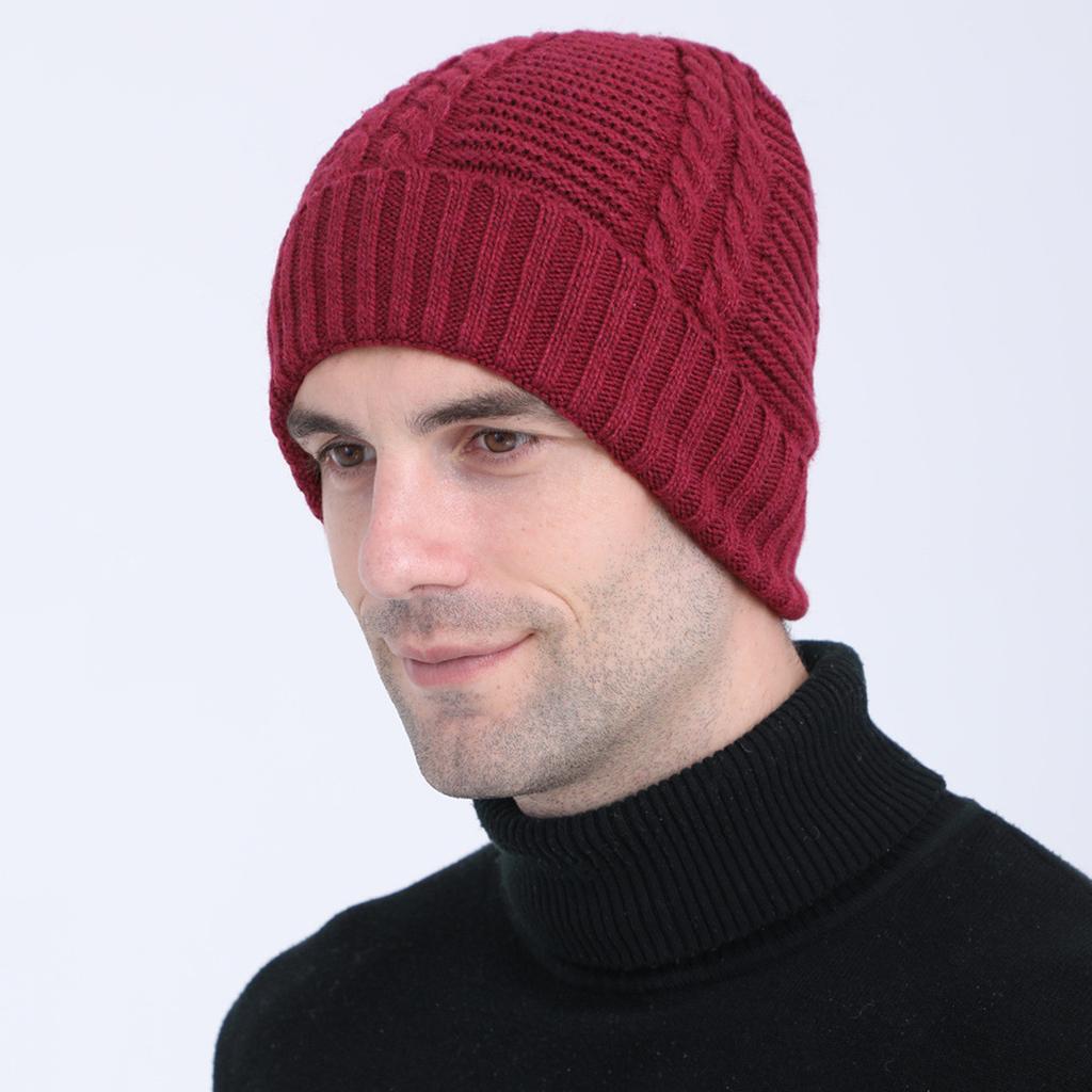 New Style Twisted Wool Woolen Cap Cycling Ear Protection Cap Fleece Thickened Knitted Warm Pullover Cap