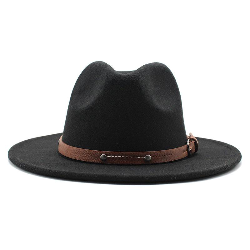 Модная повседневная мужская и женская черная шерстяная шляпа-цилиндр в стиле джаз, 24 цвета