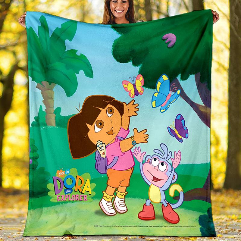 D-Doras The Explorer1 printed throw blanket—lightweight,soft,warm;versatile blanket for all seasons—perfect as &air-conditioning throw,nap blanket