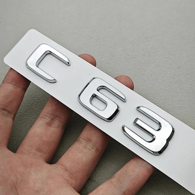 3D ABS Car Letters C43 C63 Logo Rear Trunk Badge Emblem Decals For Mercedes Benz AMG C43 C63 W205 W206 Car Sticker Accessories