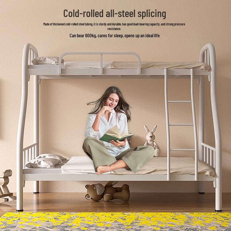 Children's Bunk Bed: Double Steel Iron Frame for Home & Rental Use