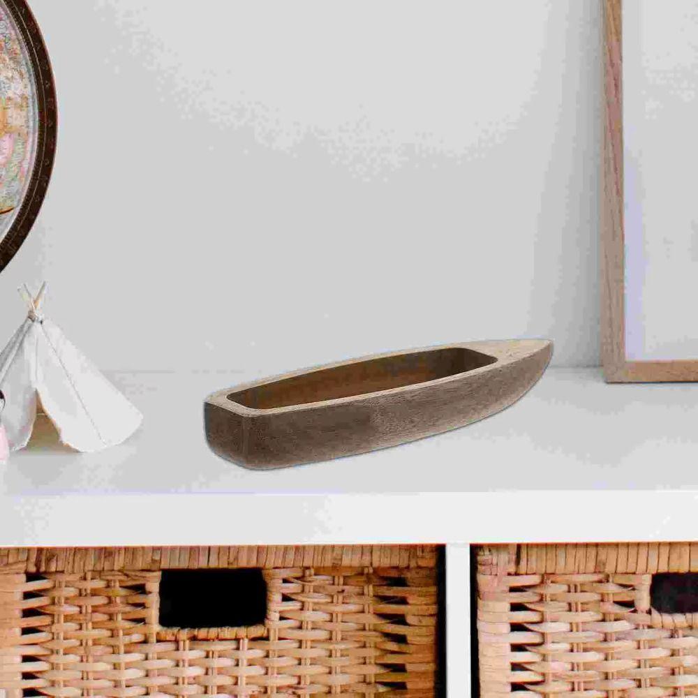 Natural Wooden Fishing Boat Model Unfinished Boat Model Ornaments Desktop Living Room