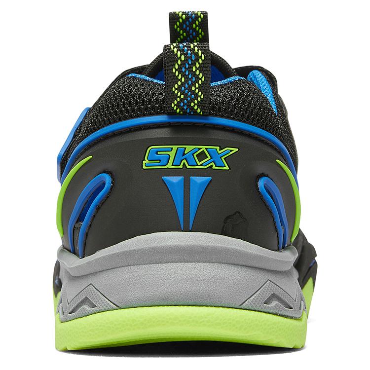 Skechers Летние мужские сандалии из синтетической кожи, маленькая защитная обувь, для водных видов спорта, с закрытым носком, низкие. Детские сандалии. Черно-синие 407031L-BBLM