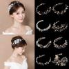 Wedding Tiara Jewelry Handmade Crystal Headband Bridal Hairpin Pearl Head Wear Rhinestone Headpiece