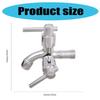 MultiFunctional 1 Inlet 2Outlets Silver Washing Machine Faucet Durability Zinc Alloy Construction Water Connectors