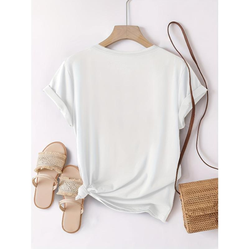 Европейские размеры Calvin Женская футболка с принтомПовседневный элегантный дизайн с ярким принтом / Удобная стильная для лета / Женские футболки