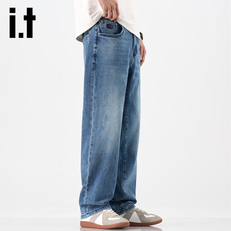 Izzue IT Мужские американские джинсы стрейч прямого кроя в стиле хай-стрит