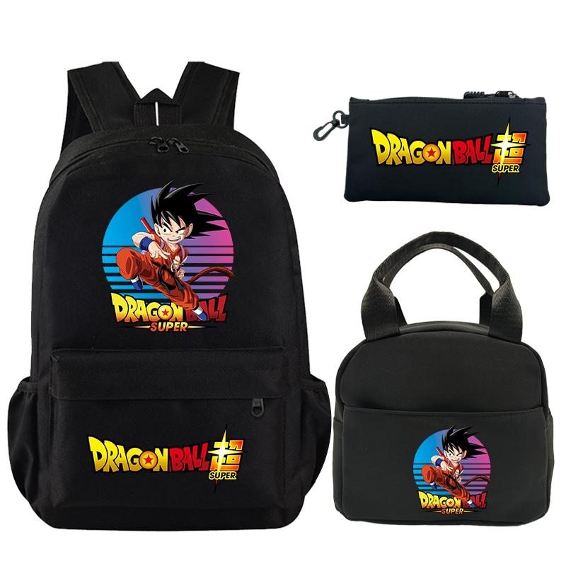 3 шт./компл. рюкзак с принтом Dragon Ball, сумка для обеда, пенал для подростков, детский школьный рюкзак для девочек и мальчиков