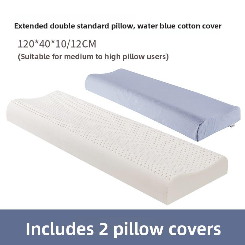 Natural Latex Long Pillow Double Size Extended Children Couples Massage Neck Support Bedding Accessories Soft Hard Adjustable