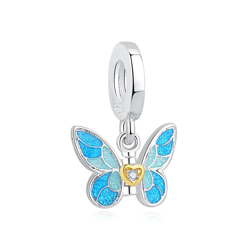 Original Charms Butterfly Firefly Lucky Clover Beads Fit Pan Brand Bracelets Necklaces Diy Jewelry for Women