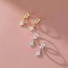 Серьги-кольца из стерлингового серебра 925 пробы с иглой, в виде клевера, модные, элегантные, для свадебной вечеринки, аксессуары для ювелирных изделий, подарок для женщин, девушек
