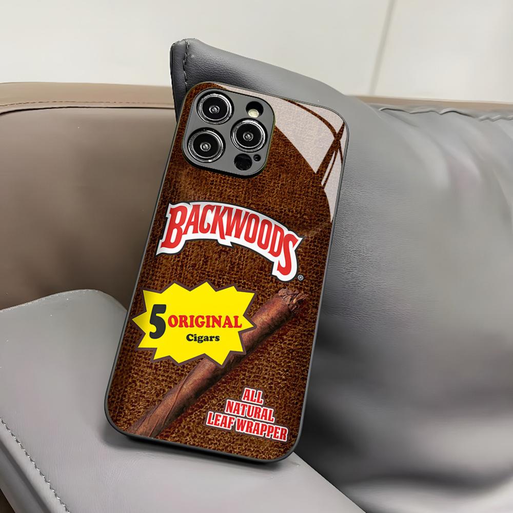 Чехол для телефона Backwoods Cigars для Iphone 17 Air 16 15 14 12 11 13 Pro Max Mini X Xr Xs Puls Черная стеклянная крышка