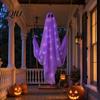 Swinging Ghost Light Halloween Decoration, Large Hanging Swing with LED String Lights, Glowing Ornament Battery Powered Figure for Outdoor Indoor