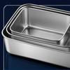 Doveja 3-Piece Deep Stainless Steel Tray Set with Lid, Deep Square Tray, Storage Container, Cookware in 3 Sizes