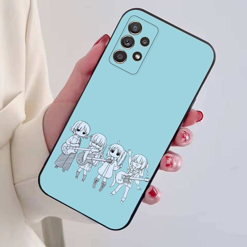 Anime B-Bocchi The Rock Cute Phone Case For Samsung S25,S24,S21,S22,S23,S30,Ultra,S20,Plus,Fe,Lite,Note,10,Black Cover