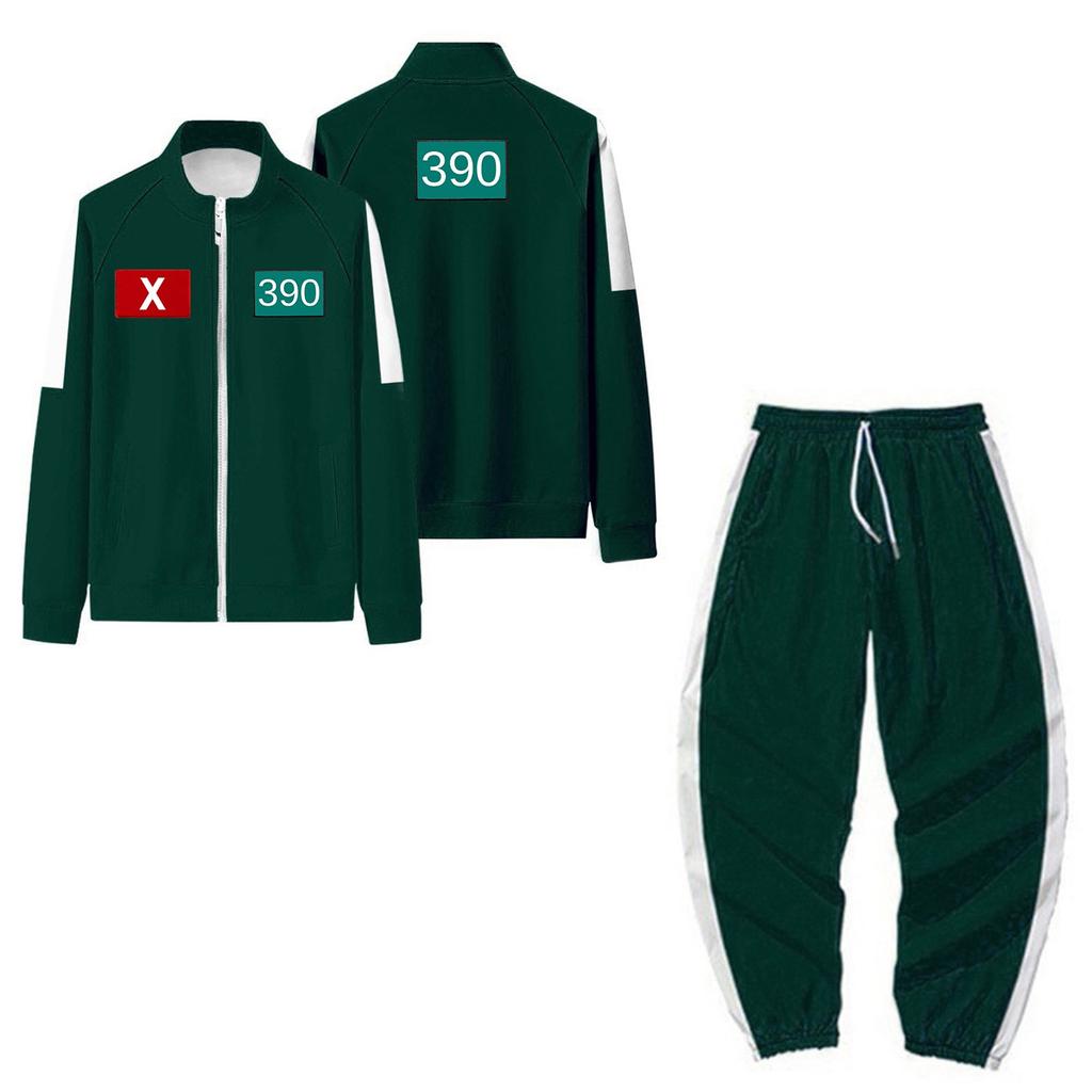 Взрослые модные принтованные длинные рукава молнии свободные толстовки куртка повседневные брюки комплект