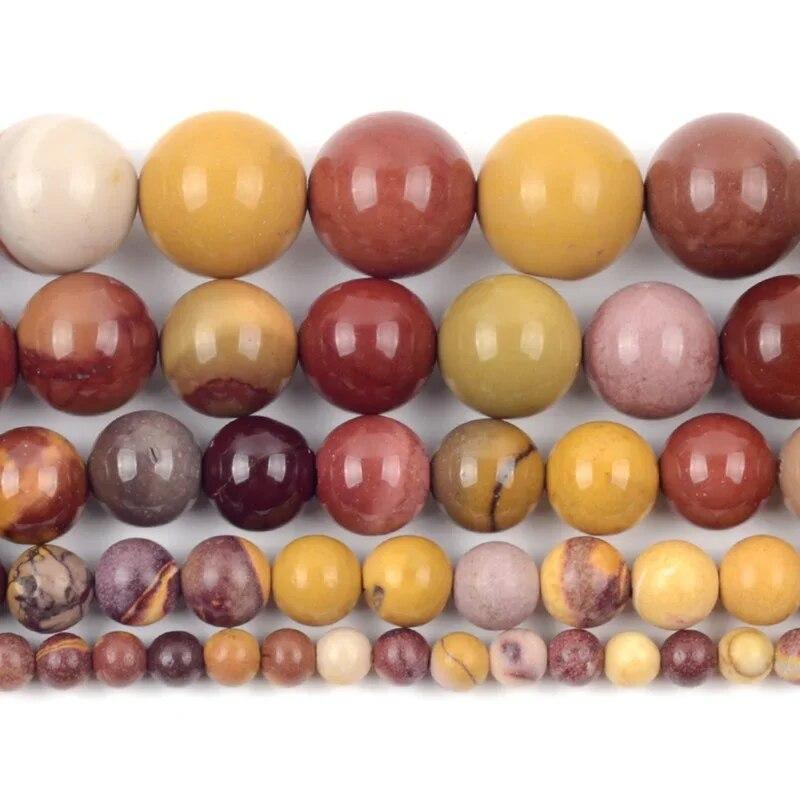 Модные бусины из камня Мукаит, круглые свободные бусины-разделители для изготовления ювелирных изделий, браслет ручной работы, ожерелье