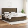 Box Spring Bed with Mattress Dark Brown 200x200 cm Fabric