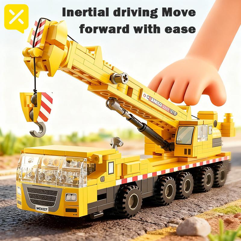 ToylinX Строительные кубики Игрушка-кран Выдвижная стрела Инженерная машина Набор кубиков для детей