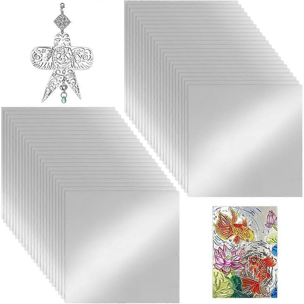 100 Sheets Aluminum Foil Sheets Silver Tin Craft Metal Embossing Art Paper for DIY Home Décor School Projects Wrapping less